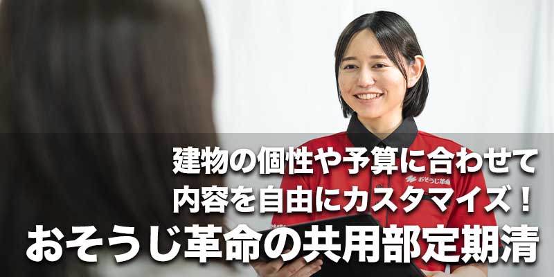 建物の個性や予算に合わせて内容を自由にカスタマイズ！おそうじ革命の共用部定期清掃